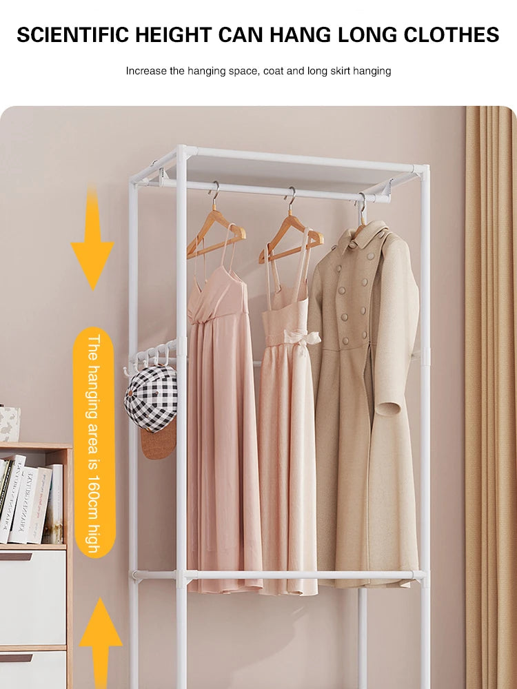 Wardrobe Folding Portable Clothing Storage Cabinet Non-Woven Dustproof Simple Steel Assembly Closet Multipurpose Furniture