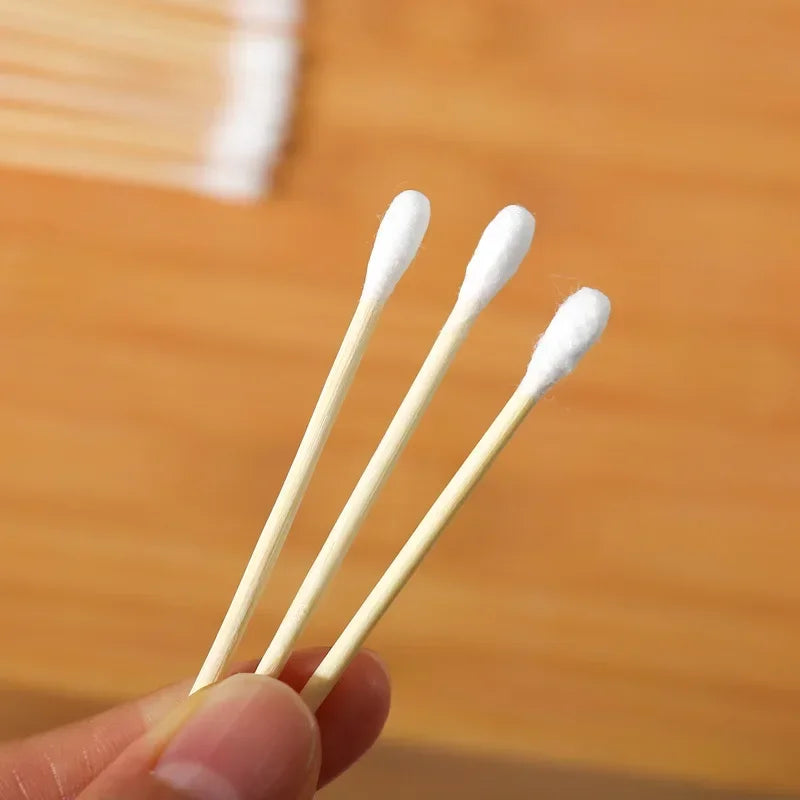 Double Cotton Buds Tip Sticks Nose Ear Cleaning Health Care Tools Head Wood Cotton Swab Women Makeup Lipstik Ватные Палочки