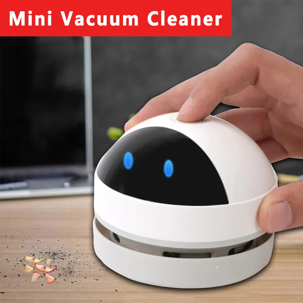 Desk Dust Vacuum with Clean Brush USB Charging for Home Office Table Sweeper Desktop Cleaner Mini Vacuum Cleaner