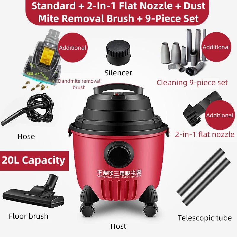 Multifunctional Vacuum Cleaner With Dust Collection Function Suitable for Home Garage Workshop Industrial Dry Wet Cleaning