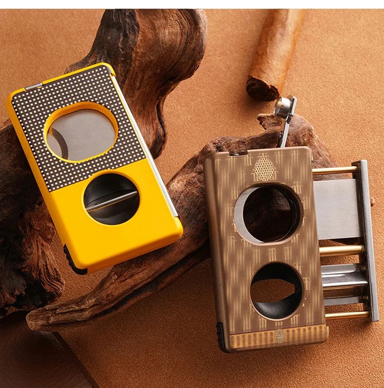 Professional V-Cut Cigar Cutter, Zinc Alloy Guillotine with Stainless Steel Blade for Cigars, Heavy Duty Christmas Gift for Men