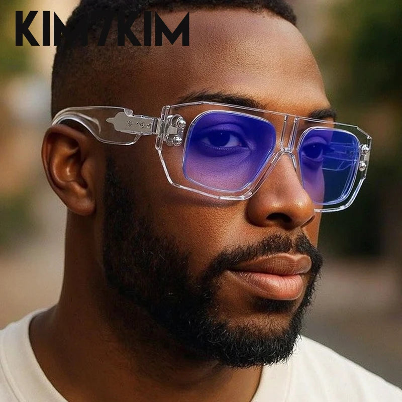 Steampunk Square Polarized Sunglasses Men Big 2025 Luxury Brand Punk UV400 Driving Sun Glasses Fashion Eyewear For Male Shades