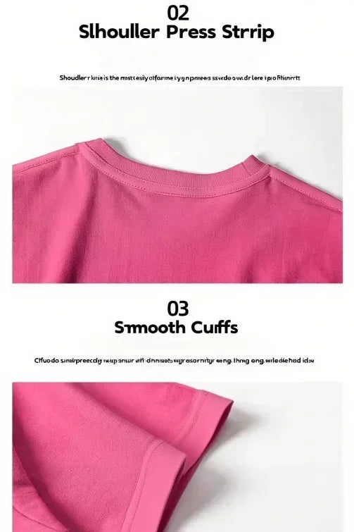 Plus Size Four-season Pure Cotton Solid Color T-shirt Couples Featuring Long Sleeves Dropped Shoulders Custom-made Cultural