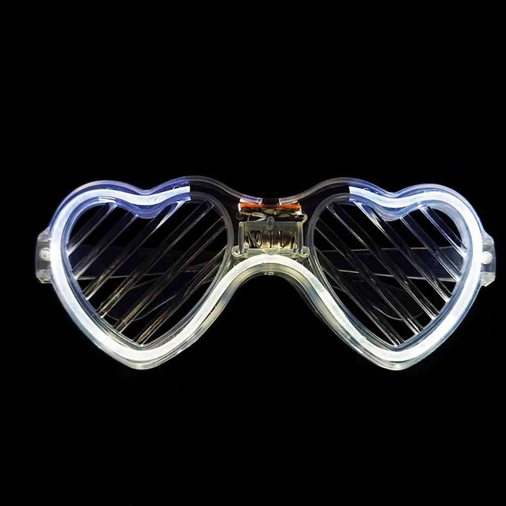 5/10/20/30Pcs Glow In The Dark Glasses Heart Shaped LED Light Up Sunglasses Glow Neon Party Favor for Kids Adults Party Supplies