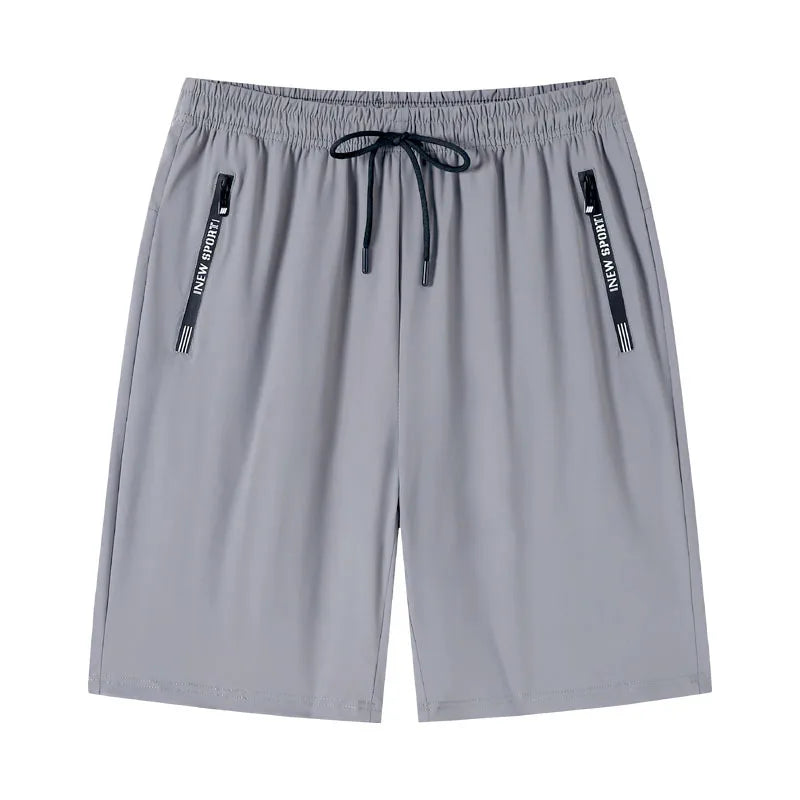 Quick Dry Shorts Men Summer Thin Short Pants Running Sports Bottom Gym Fitness Beach Zipper Pocket Loose Short Sweatpants Men