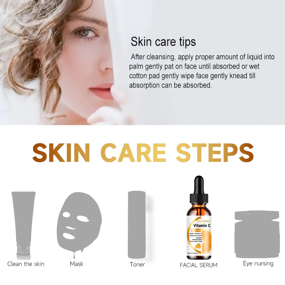 Vitamin C Facial Essence Contains Hyaluronic Acid Dark Spot Remover Moisturizing Repair Anti-aging Essence Facial Skin Care 30ml