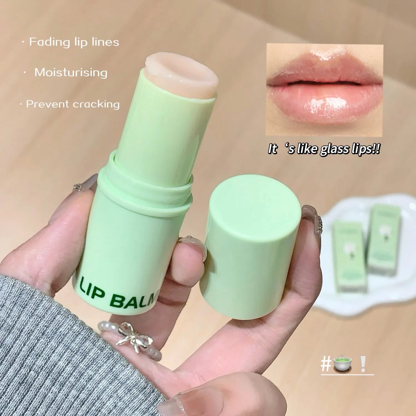 3-Color Lip Balm - Osmanthus, Jasmine Tea, and Grape Scents ,lip care, hydrating and nourishing