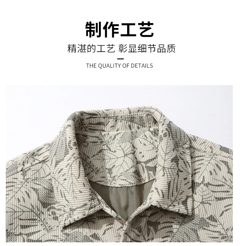 Men Jacket Corduroy Trench Coats Oversize 6XL 7XL 8XL Plus Size Print Spring Pattern Hip Hop Motorcycle Pocket Streetwear Soft