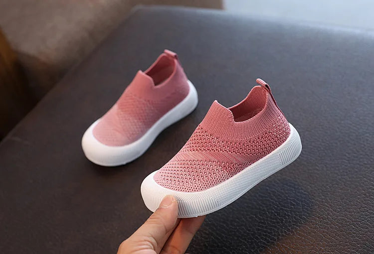 Size 20-31 Children Shoes Spring Autumn Kids Sneakers Soft Breathable Mesh Boys Slip-on Shoes Patchwork Color Girls Shoes