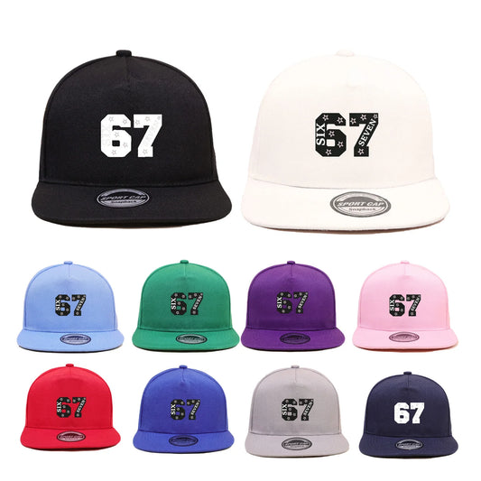 1PC breathable flat brimmed hat! 67 star trendy logo+adjustable head circumference, no sweat during daily travel