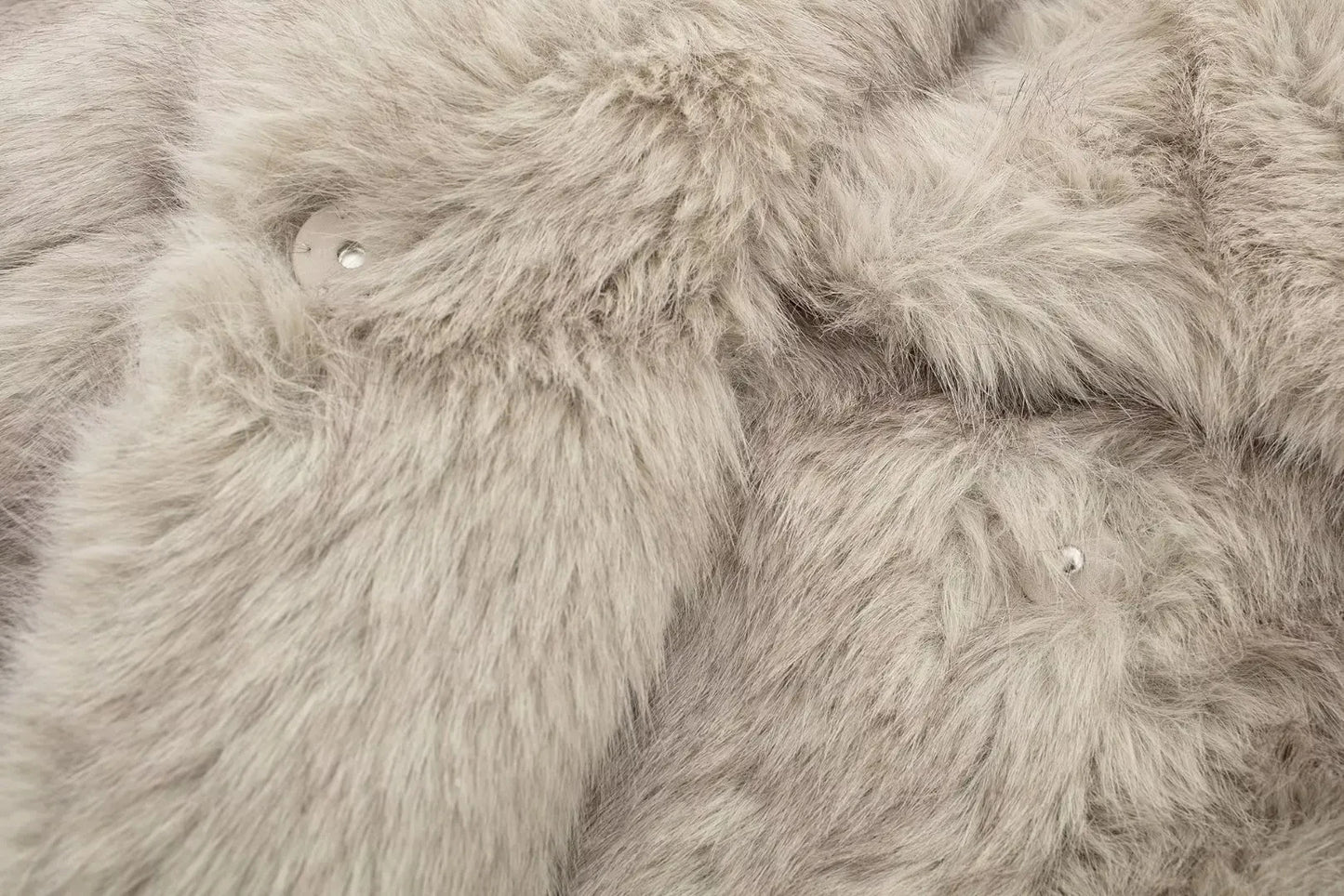 HH Women Fashion Faux Fur Jacket Vintage Turn-Down Collar Long Sleeve Coat Autumn Winter Woman Elegant Streetwear