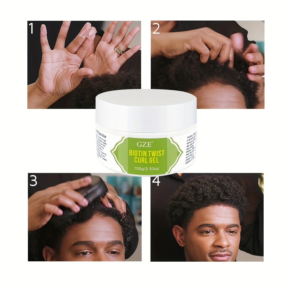 GZE Biotin Twist Curl Gel Hair Growth - Hydrating Styling Gel with Biotin for Stronger, Healthier Hair - Defines Curls