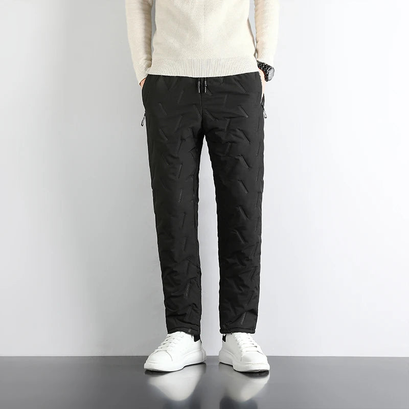 Men Winter Casual Pants 2024 New Thick Lambswool Windbreak Warm Pant Men Fashion Joggers Fleece-Lined Trousers Men Plus Size 8XL