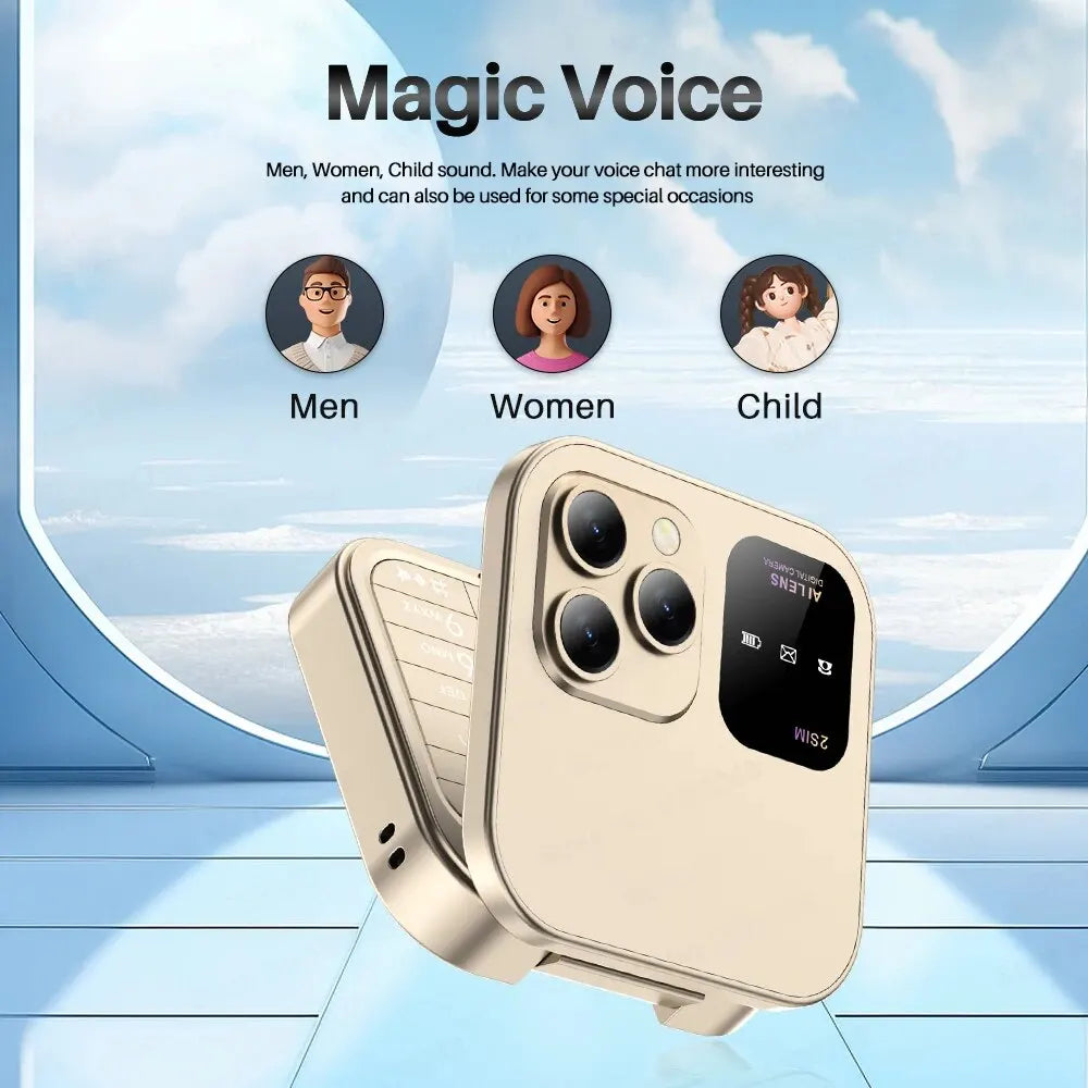 SERVO i16 Pro Mini Flip Mobile Phone Dual SIM Card Speed Dial Magic Voice Blacklist FM Radio 2G GSM Cute Foldable Cellular Phone