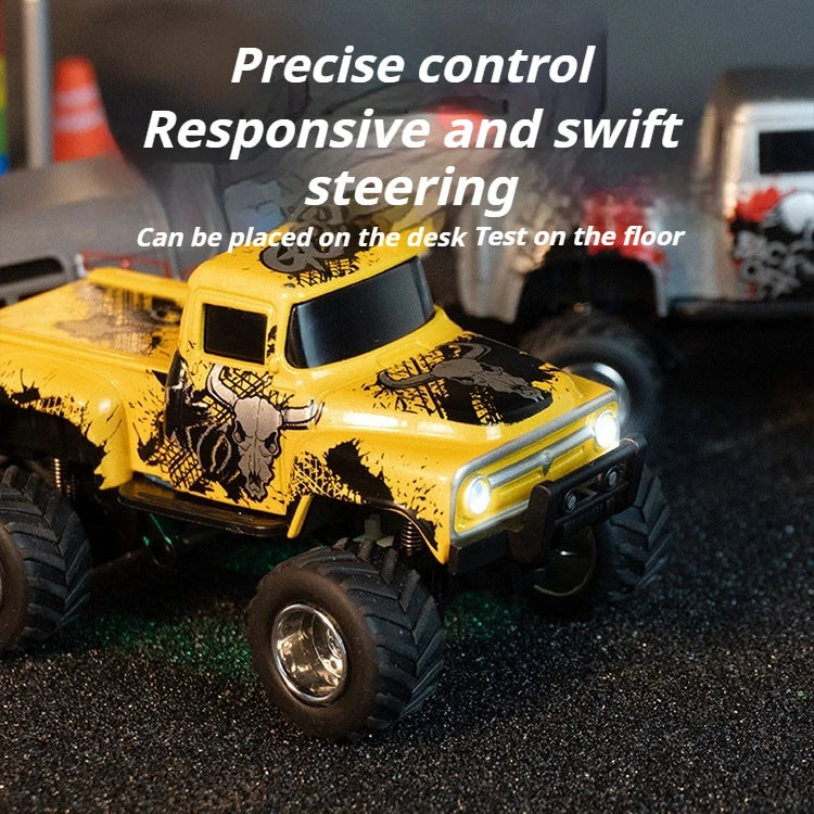 Little Monster 1/64 Rc Car Mini 2.4Ghz Remote Control Cars with Cool Spray Painting Pattern Rc Off-road Vehicle Boy’s Toys Gifts