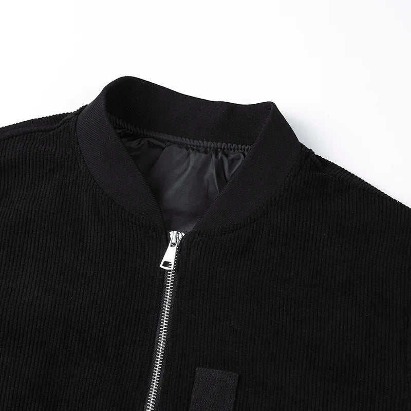 Men's Baseball Suit Spring and Autumn Fashion Loose Corduroy Trendy High Street Stand up Collar Coat Men Versatile Flying Jacket