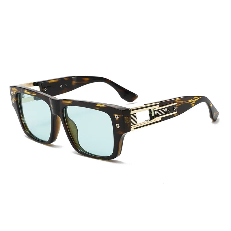 2025 New Square Retro Glasses Men Women Fashion Luxury Original Designer Sun Glasses Male Reflective Lens Gafas De Sol UV400