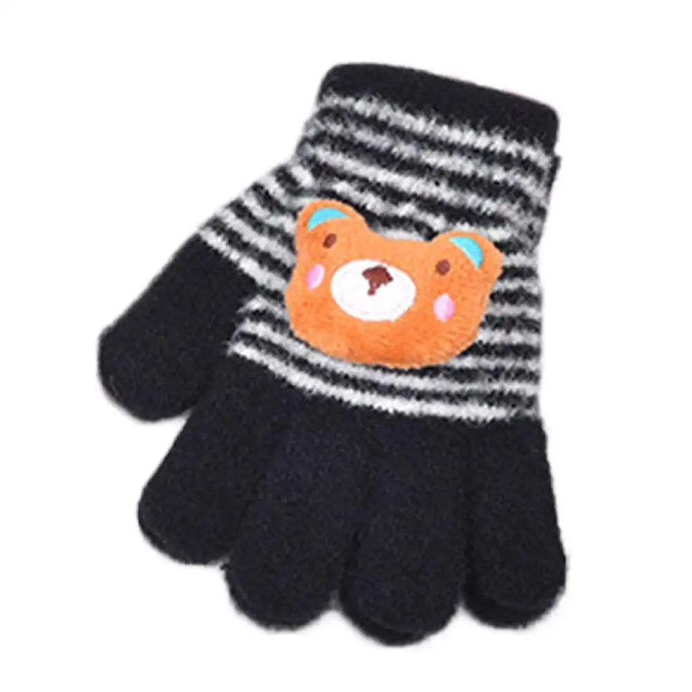 Kids Winter Gloves Thermal Warm Windproof Cartoon Animal Mittens for Boys Girls Children Outdoor Skiing Full-Finger Gloves