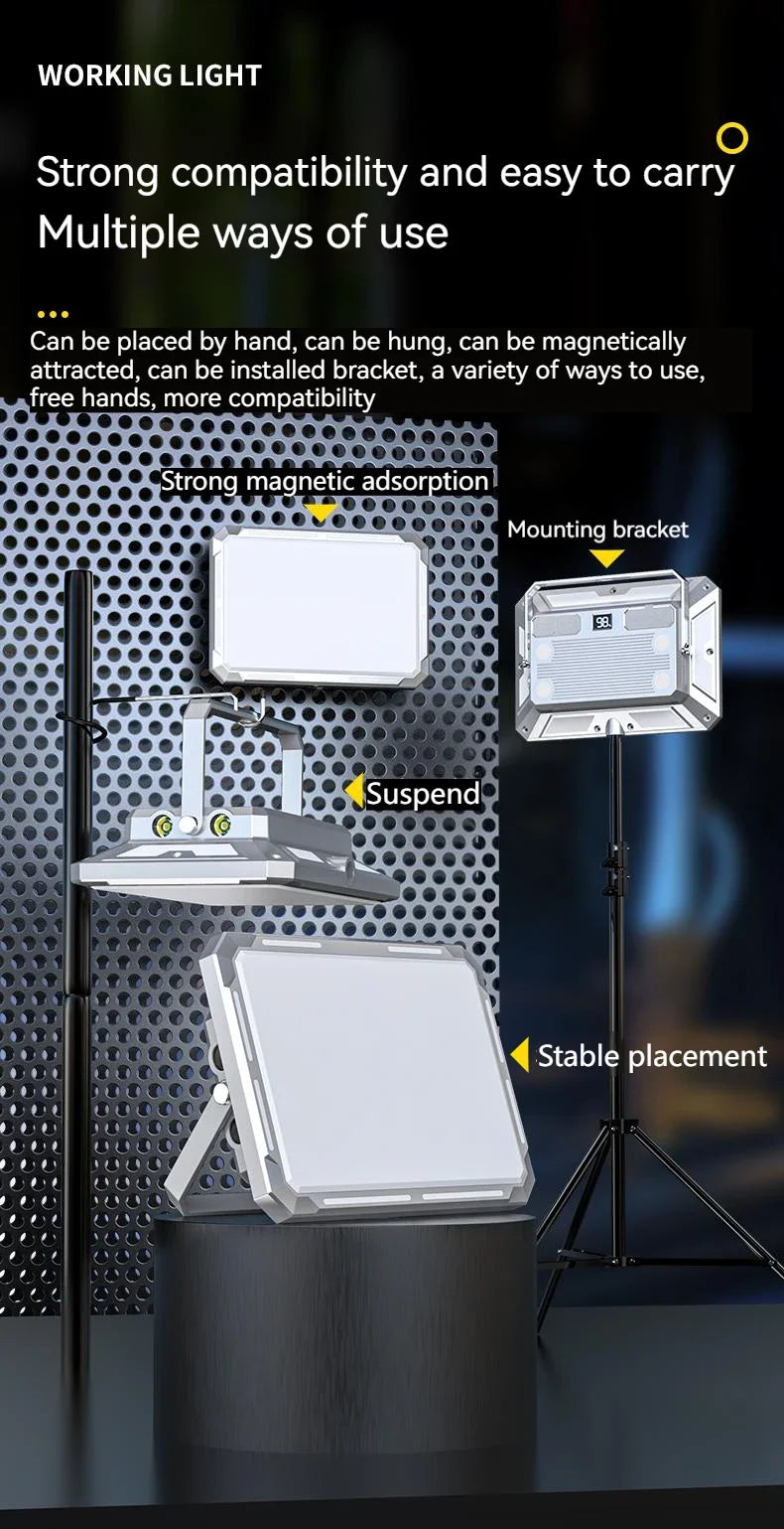 Camping Tent Light LED Rechargeable Searchlight High Power Outdoor Emergency Lighting Waterproof Portable Hanging Night Lamps
