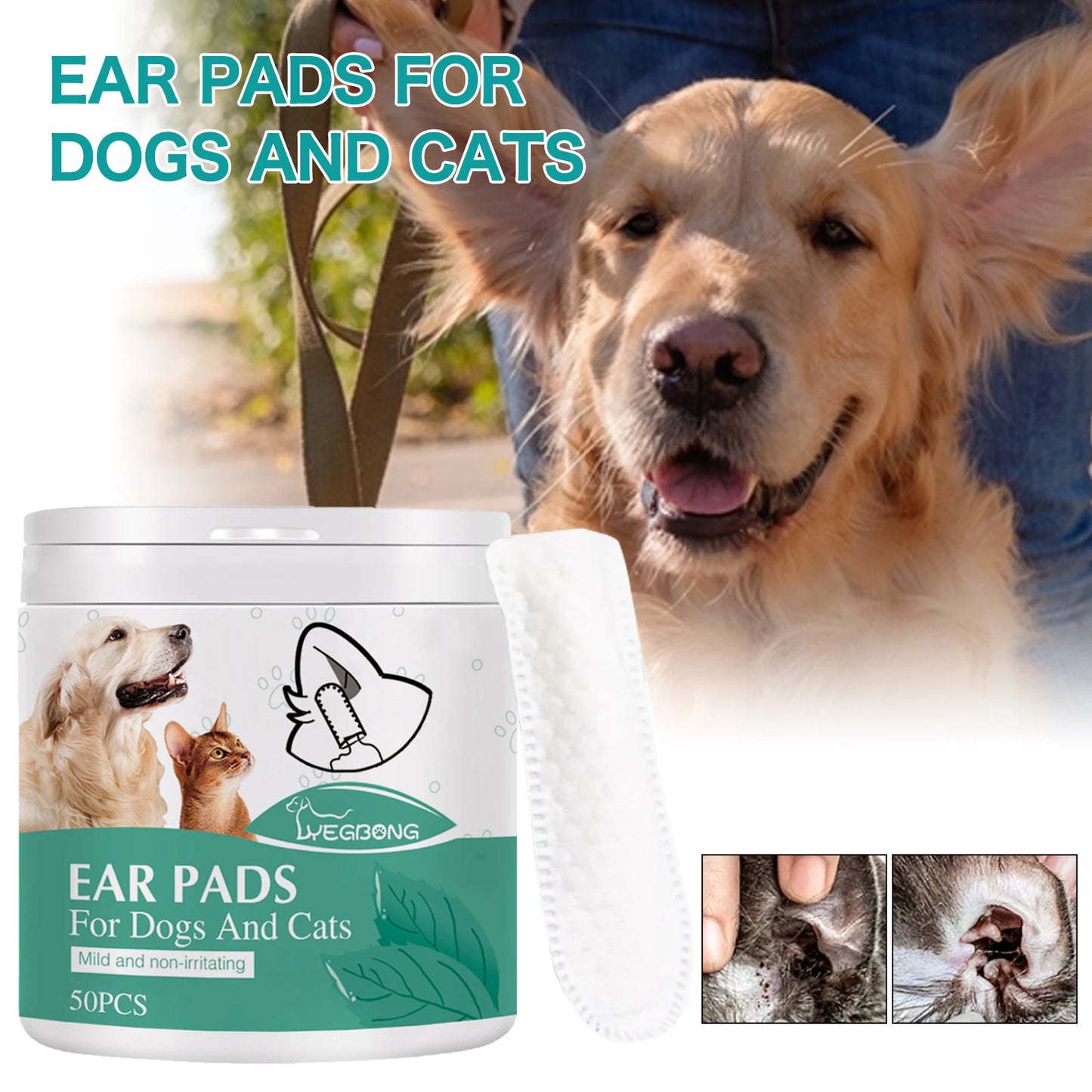 Pet Cleaning Finger Wipes Cats Dogs Remover Eye Tear Ear Mite Stains Disposable Cleaner Wipe Non-irritating Pets Beauty Products