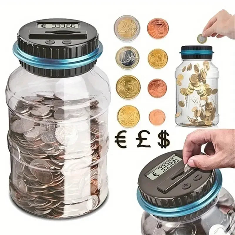 Max Coin Counting Box, Automated Coin Bank, Electronic Piggy Bank Counter Money Saving Jar Coins Storage Case Safe USD EURO Gift