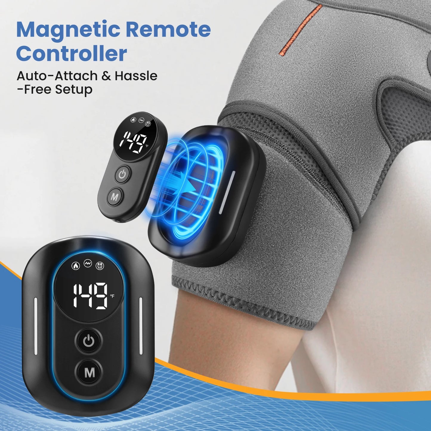 New Magnetic Remote Shoulder Massager,Cordless Heating,  4 Motors Vibration Massage,Timer Hot Compress Shoulder Pad,Muscle Relax