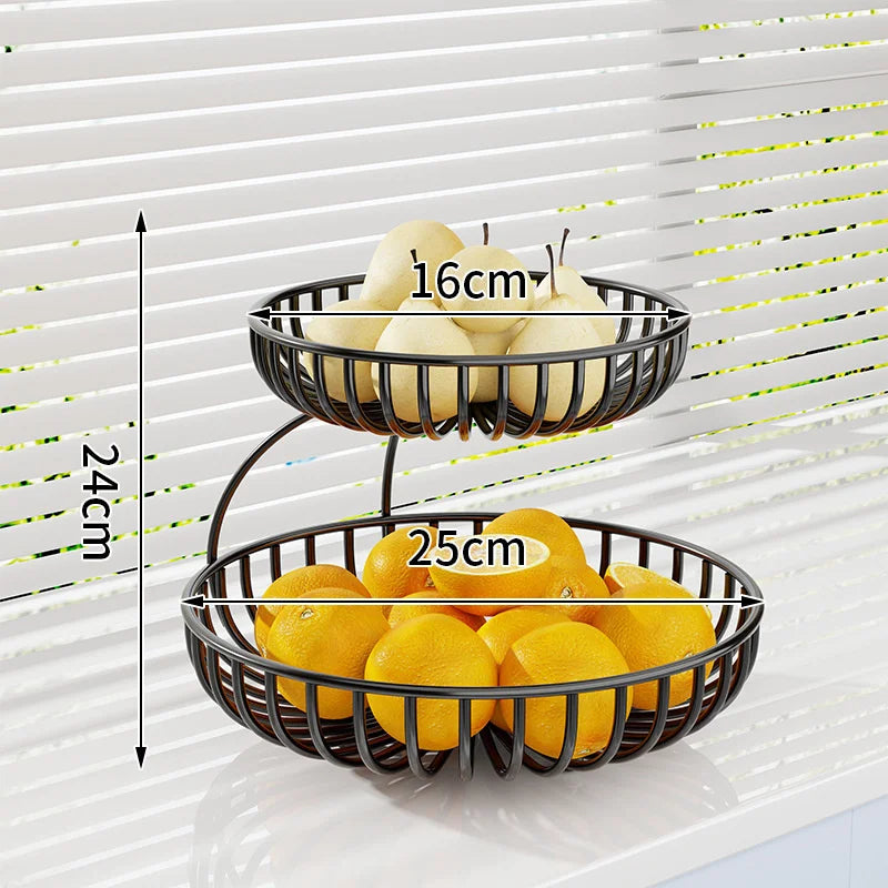 Multi-Layer Solid Wood Fruit Bowl Large Capacity Tabletop Snack Tray Organizer For Living Room Coffee Table Kitchen Decor
