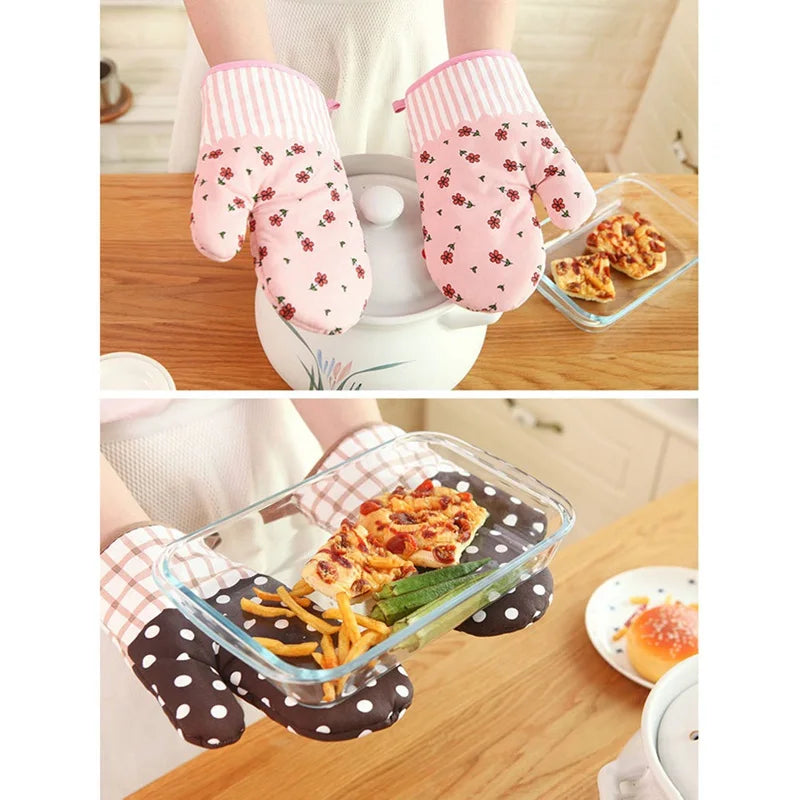 1Pcs Hot Oven Mitts Baking Anti-Hot Gloves Pad Oven Microwave Insulation Mat Baking Kitchen Tools