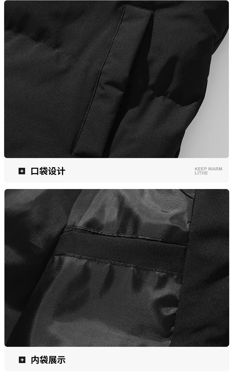 2026 new arrival winter jacket sill-like cotton jackets men,mens fashion thicken warm parkas trench coat male size M-4XL