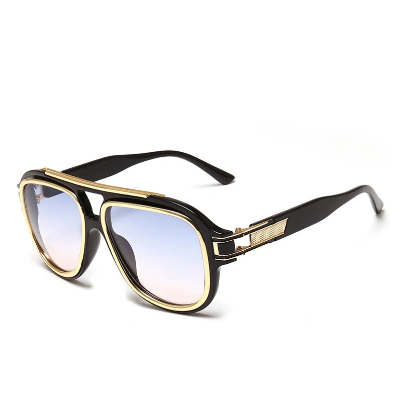 New Luxury Men's Sunglasses with Retro Oversized Square Lenses, Offering Uv Protection, Suitable for Casual Outdoor Driving