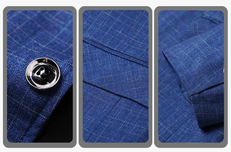 TFETTERS Brand 2025 Spring Mens Wedding Suits Blazer Check Autumn Single Breasted Suits Blazers Men Fashion Blazer for Mens