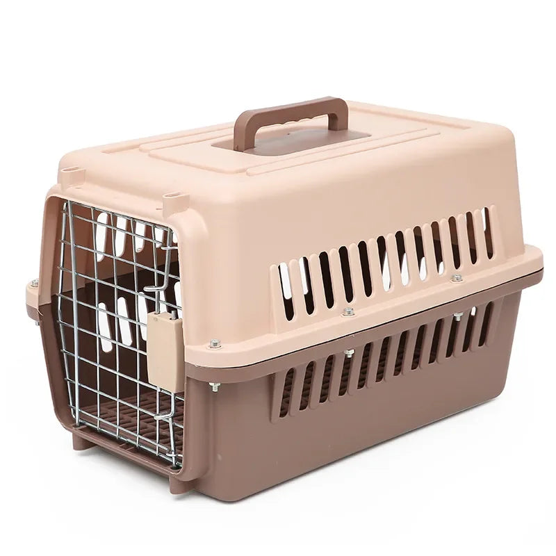 Outdoor Large Plastic Cat CageLarge Airline Pet CageCat Shipping Box Portable Pet Supplies