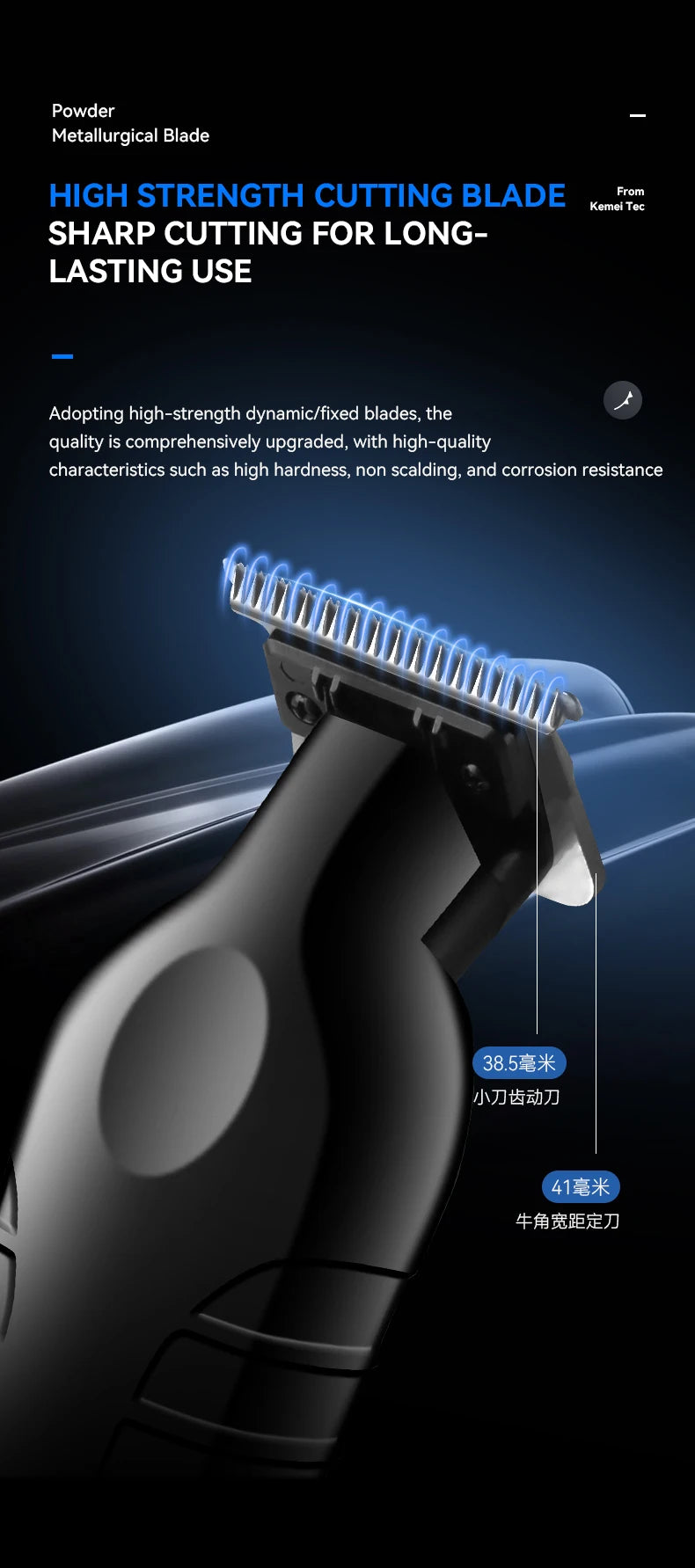 Kemei Km-2293 Barber Cordless Hair Trimmer 0mm Zero Gapped Carving Hair Clipper Professional Electric Finish Cutting Machine