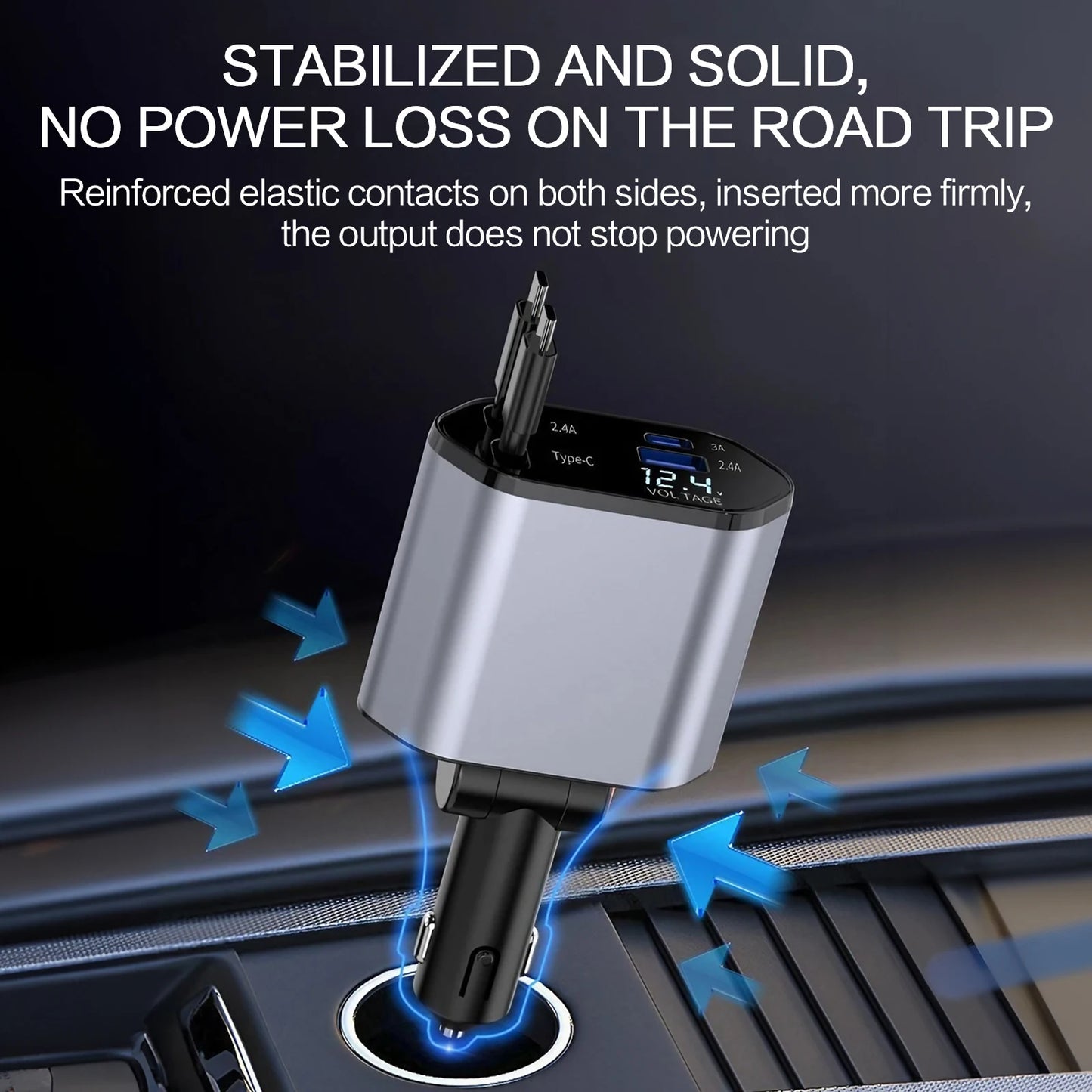 High Quality 3.1A Dual USB Car Charger 2 Port LCD Display Voltmeter 12-24V Cigarette Lighter Socket Car Charger Adapter