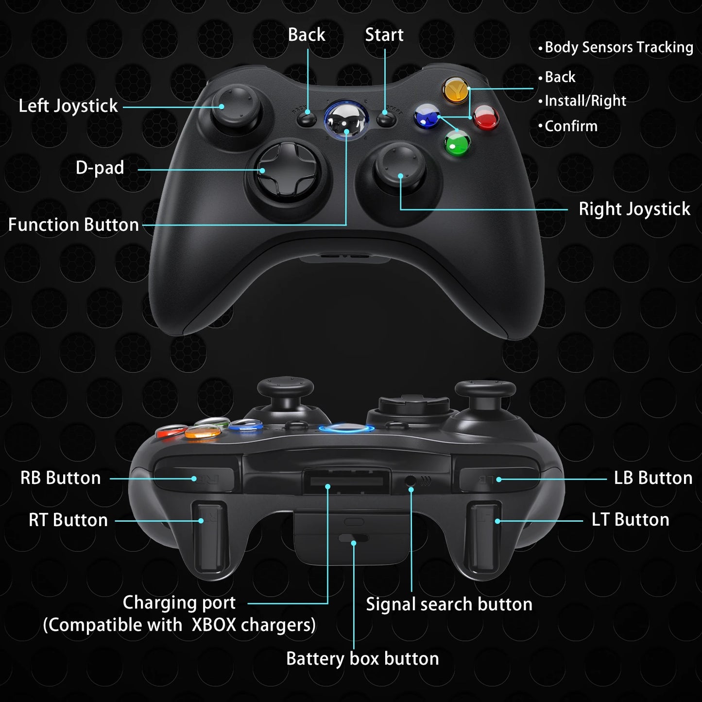 GAMROMBO Game Controller For Xbox 360/Slim/Windows7/8/10 Gamepad Wired/Wireless Controle Joystick Dual Vibration Gaming  Rocker