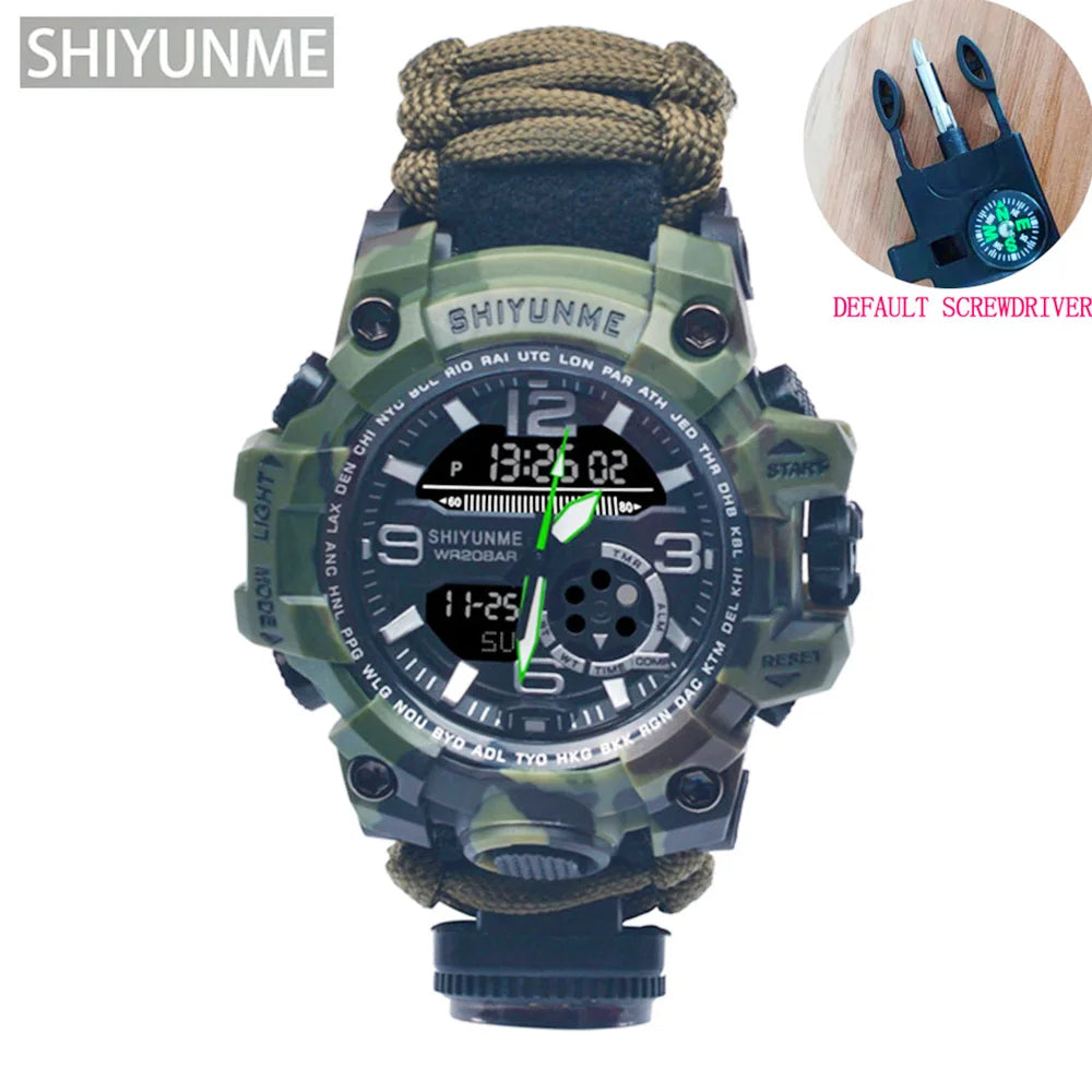 SHIYUNME G Style Military Sports Digital Watches Compass Outdoor Survival Multi-function Waterproof Mens Watch Relogio Masculino
