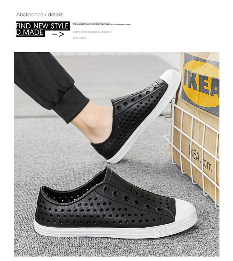 New Beach Sandals Men's Anti slip Hole Sandals Work Shoes Summer Garden Shoes Water Shoes Soft and Comfortable Outdoor Shoes
