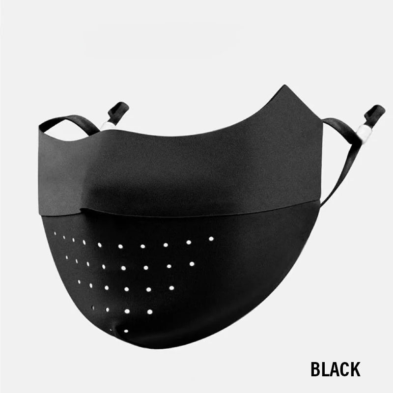 Summer Ice Silk Face Mask UV Sun Protection Respirator Men Women Adjustable Breathable Mask for Outdoor Running Cycling Sports