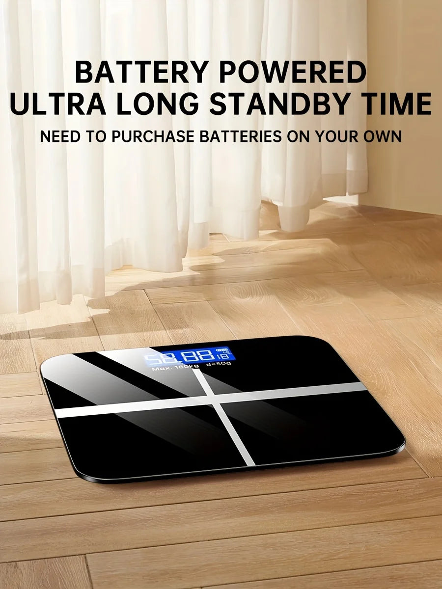 Digital Bathroom Scale 396lb, High-Precision Weight Scale with LCD Display, KG/LB Switch, Ultra-Wide Platform, Temperature