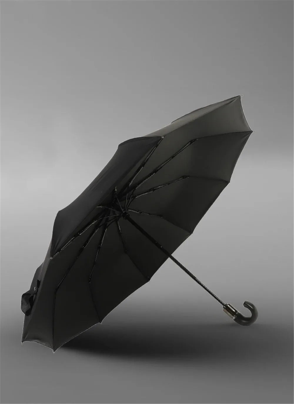 British Style Automatic Umbrella with Wood Handle Business Windproof Large Umbrellas Women 3 Fold Quality Male Parasol Men Gifts