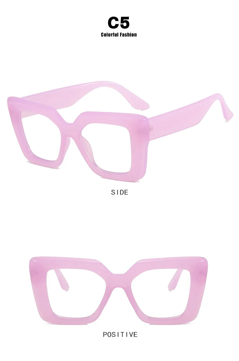Retro Luxury Oversized Square Anti-Blue Light Glasses Women Men Optical Eyeglasses Trendy Computer Classic Glasses Ladies Lentes
