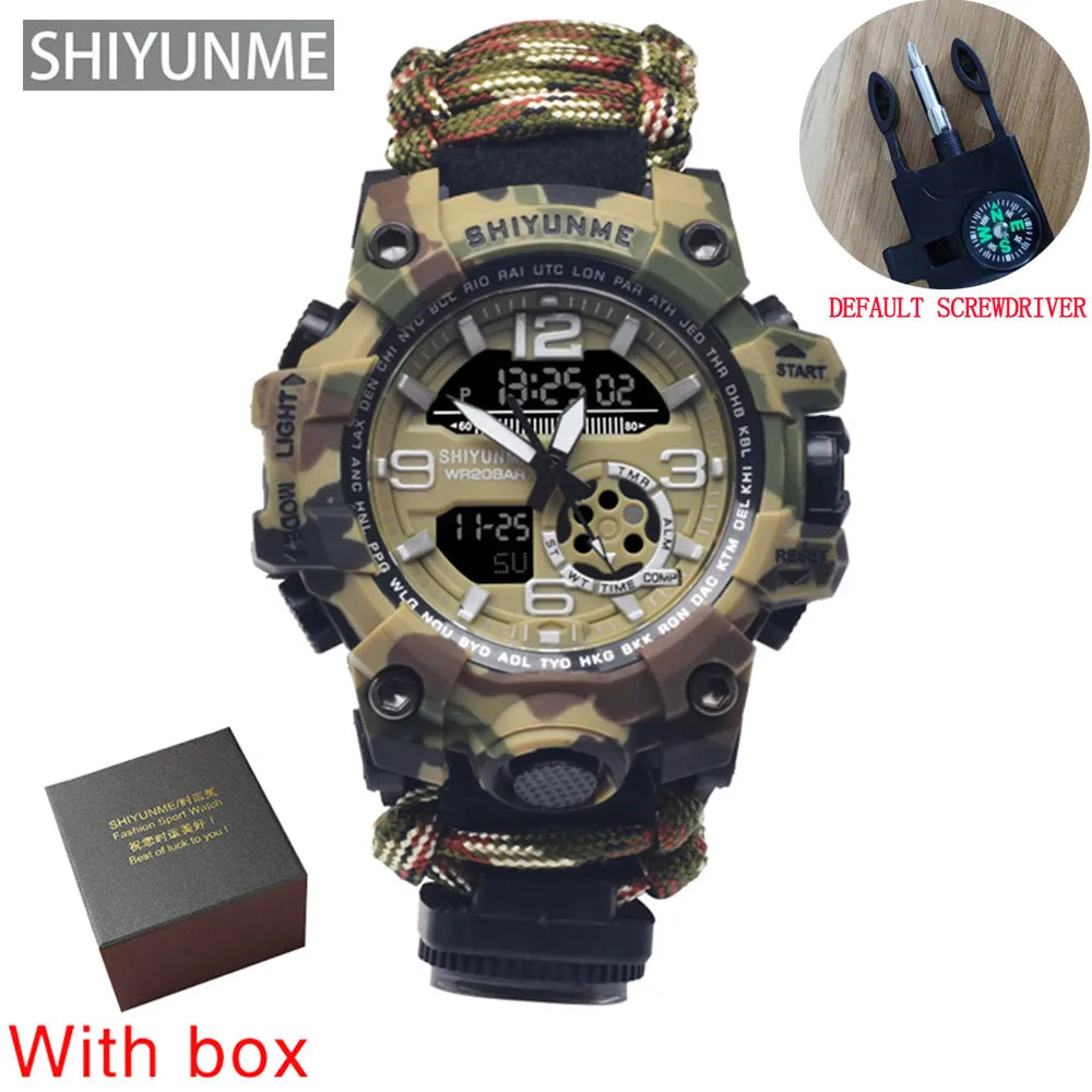 SHIYUNME G Style Military Sports Digital Watches Compass Outdoor Survival Multi-function Waterproof Mens Watch Relogio Masculino