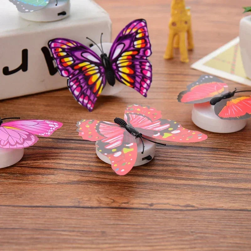 Butterfly Night Lights Pasteable 3D Butterfly Wall Stickers Lamps Home Decoration DIY Living Room Wall Sticker Lighting