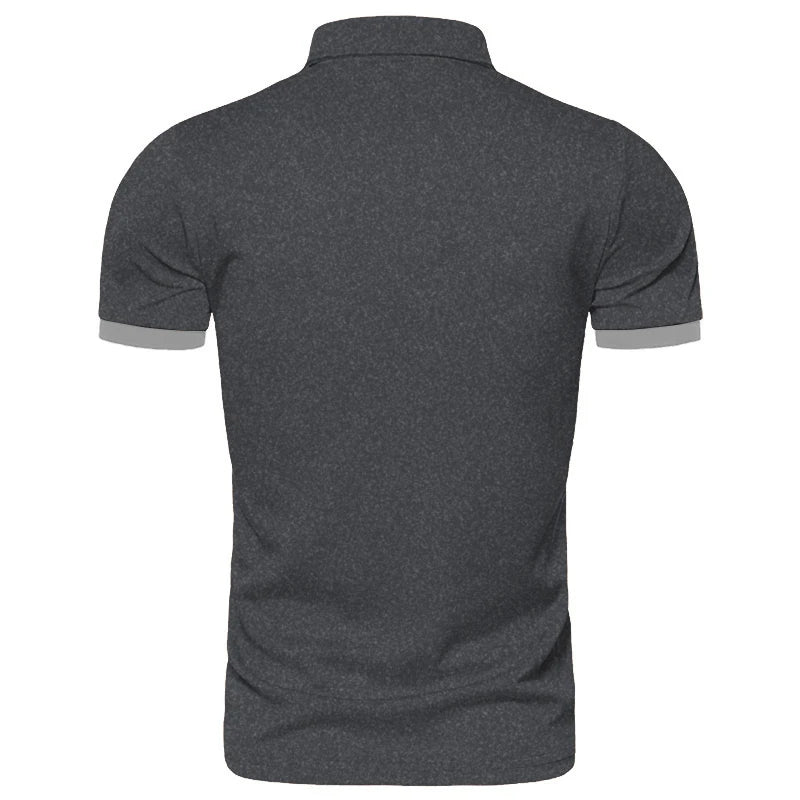 Men's Solid Color Short Sleeve T-Shirt Collar Polo Comfortable Breathable Fashion Basic Fit for Spring/Summer