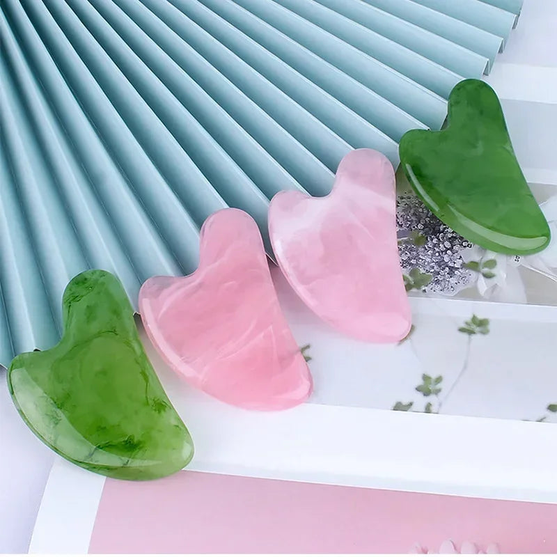 Natural Resin Gua Sha Scraper Facial Massager Tool Quartz Guasha Massage Board Face Lift Slim Gouache Scraper Scraping Plate