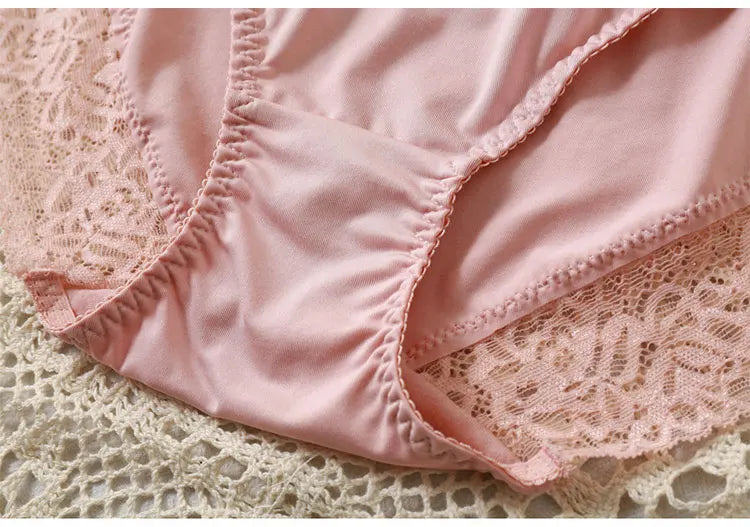 Plus Size Women Panties Sexy Lace Comfortable High Waist Milk Silk Panties for Women Underwear Ladies Briefs of Large Size XXXL