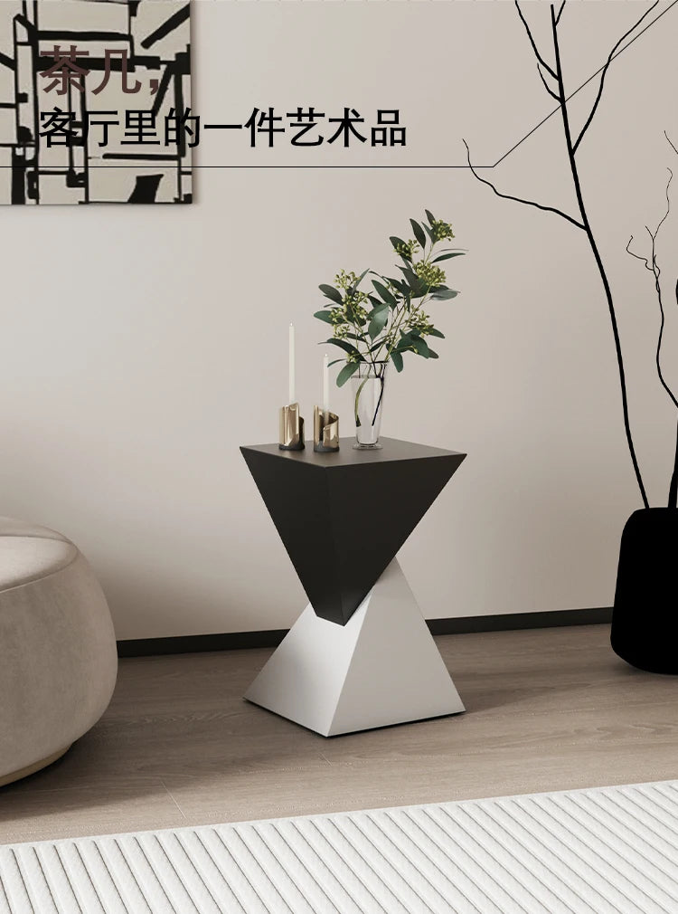 Metal Luxury Sofa Side Table  Minimalist Bedroom Nightstand  Stain-Resistant Geometric Tea Table  Modern Corner Stand