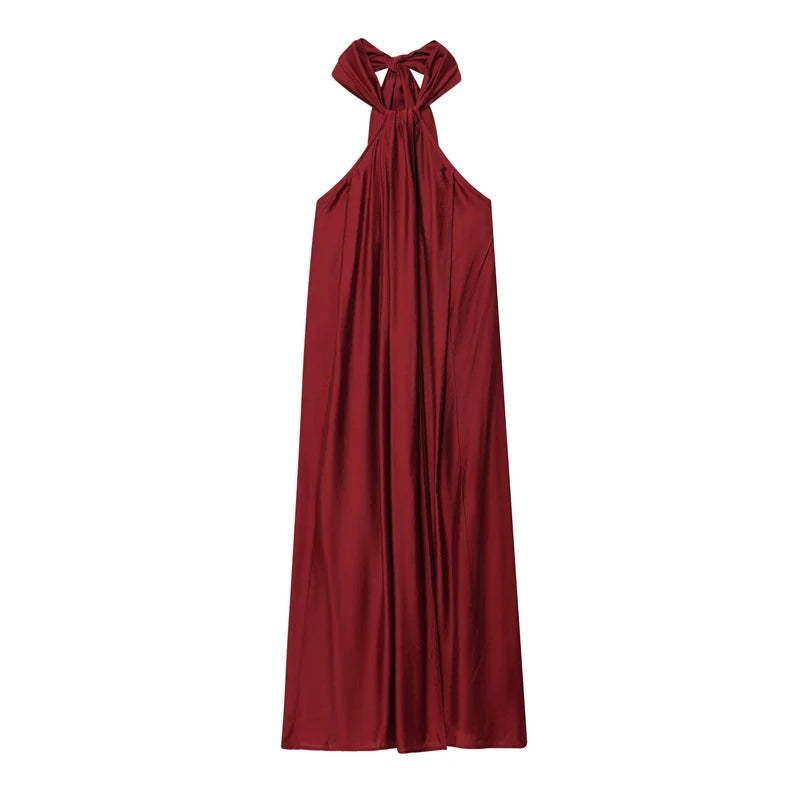 Fashion Women' S Long Dresses Halter Elegant Backless Sleeveless Split Dress Female Summer New Lady Beach Vacation Robes