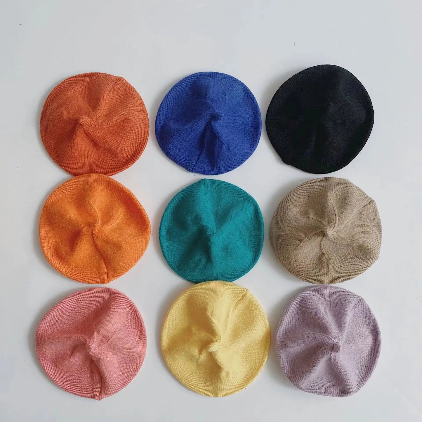 Candy Color Baby Beret Hat for Girls Autumn Winter Knitted Hat Sweet Infant Beanie Cap Fashion Kids Accessories 1-4 Years Old