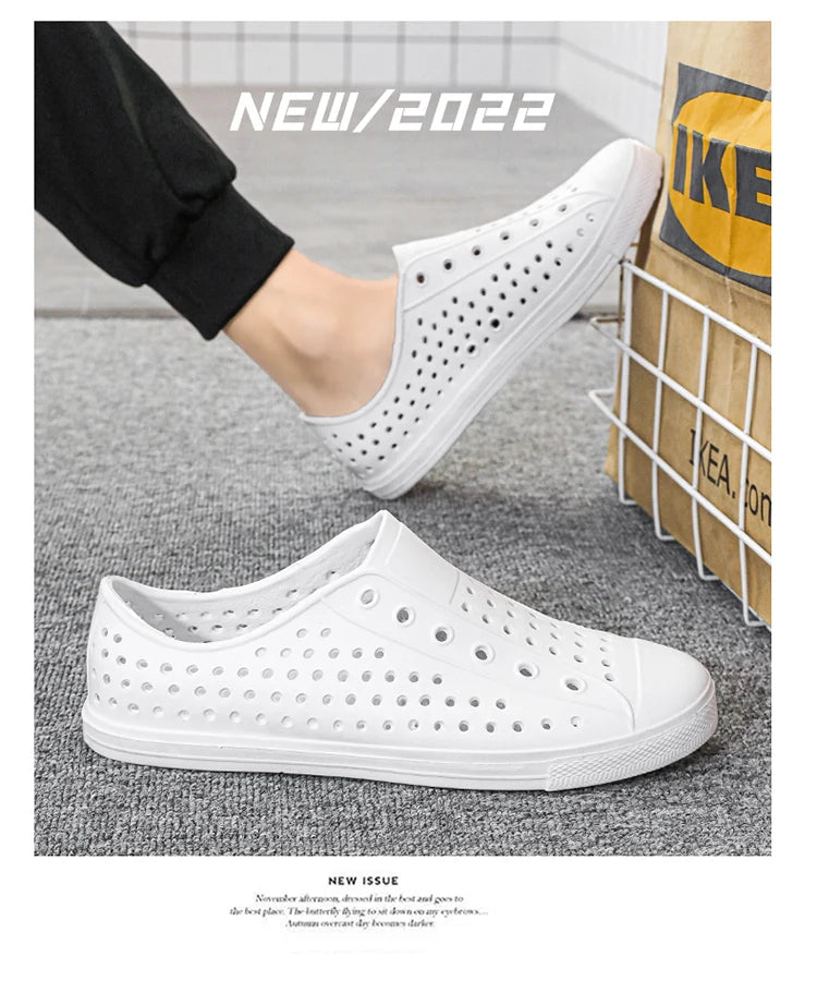 New Beach Sandals Men's Anti slip Hole Sandals Work Shoes Summer Garden Shoes Water Shoes Soft and Comfortable Outdoor Shoes